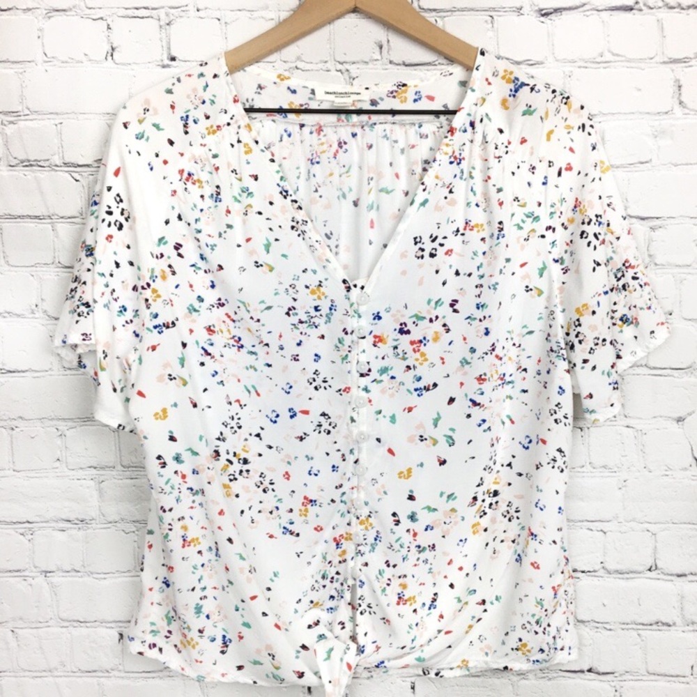 BeachLunchLounge Floral Tied Up Beach Shirt M